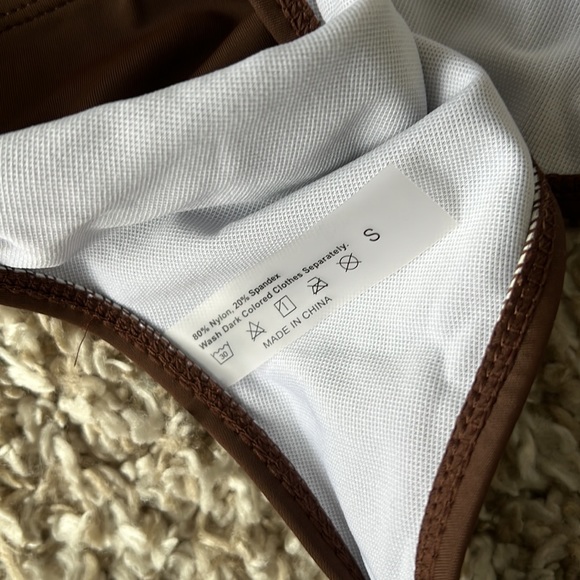 Shein Brown 2 Piece Bikini Sz S - Picture 4 of 6